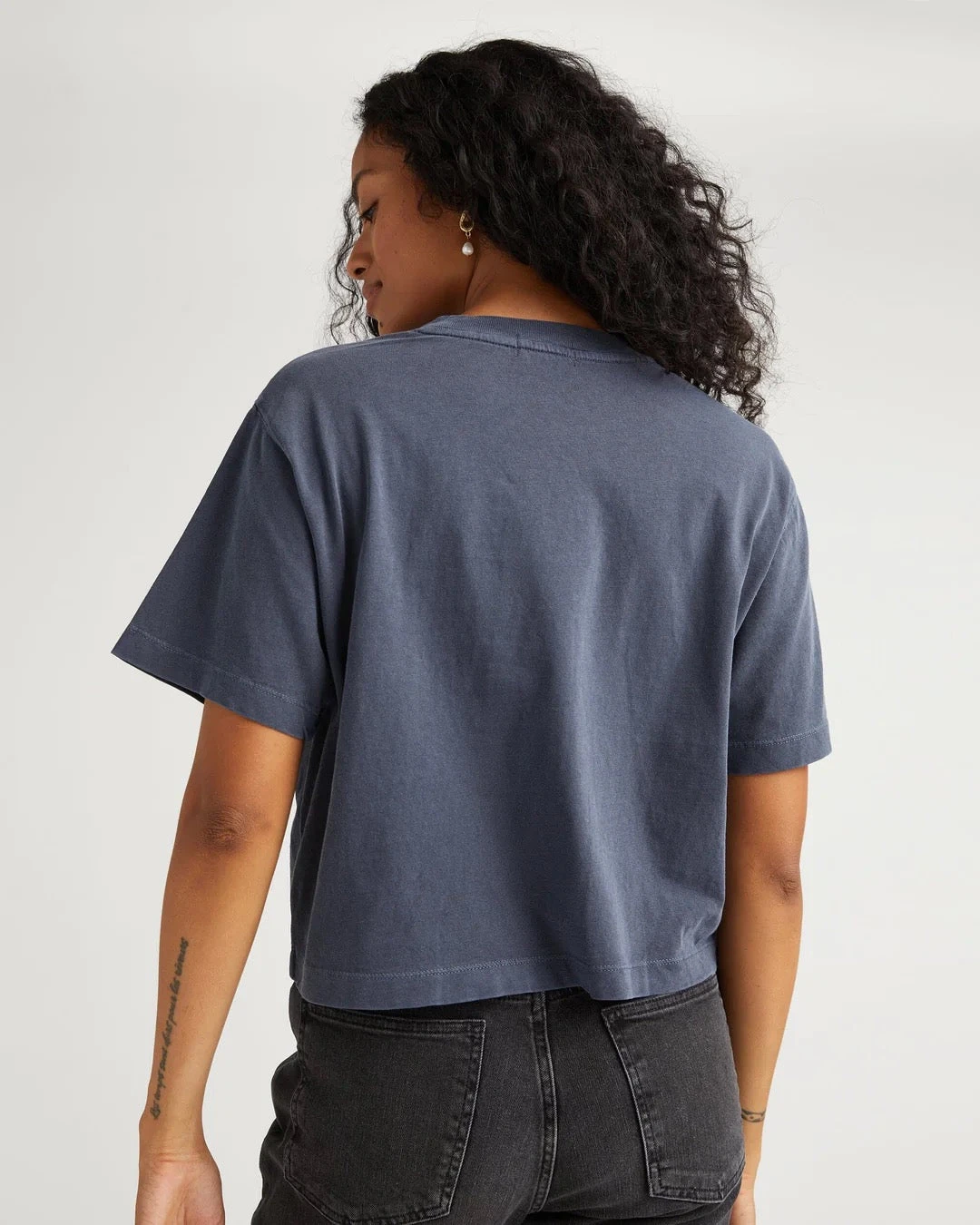 RELAXED SHORT SLEEVE CROP TEE BLUE STEEL 6 RELAXED SHORT SLEEVE CROP TEE BLUE STEEL - Image 4