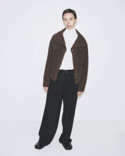 SPREAD COLLAR BOUCLE CARDIGAN -Fashion Clothing Store 20230129 DBaum MijeongPark22016