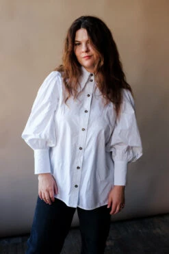 Ganni COTTON POPLIN LONGSLEEVE