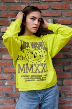 Ganni JERSEY LONG SLEEVE OVERSIZED T-SHIRT