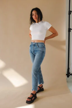 AGOLDE RILEY HI RISE CROP HAVEN 12 AGOLDE RILEY HI RISE CROP HAVEN -Fashion Clothing Store DSCF2562