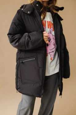 Ganni TECH PUFFER OVERSIZED MIDI JACKET -Fashion Clothing Store DSCF3624