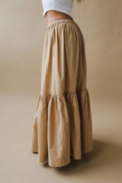 Ganni COTTON POPLIN MAXI FLOUNCE SKIRT -Fashion Clothing Store DSCF5485