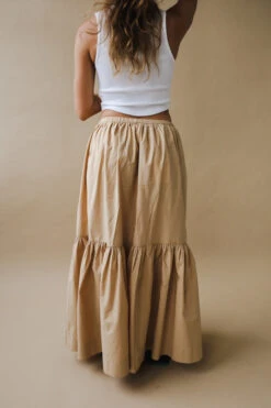 Ganni COTTON POPLIN MAXI FLOUNCE SKIRT -Fashion Clothing Store DSCF5489