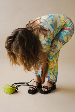 Ganni PRINTED RIB JERSEY MAXI DRESS -Fashion Clothing Store DSCF5574