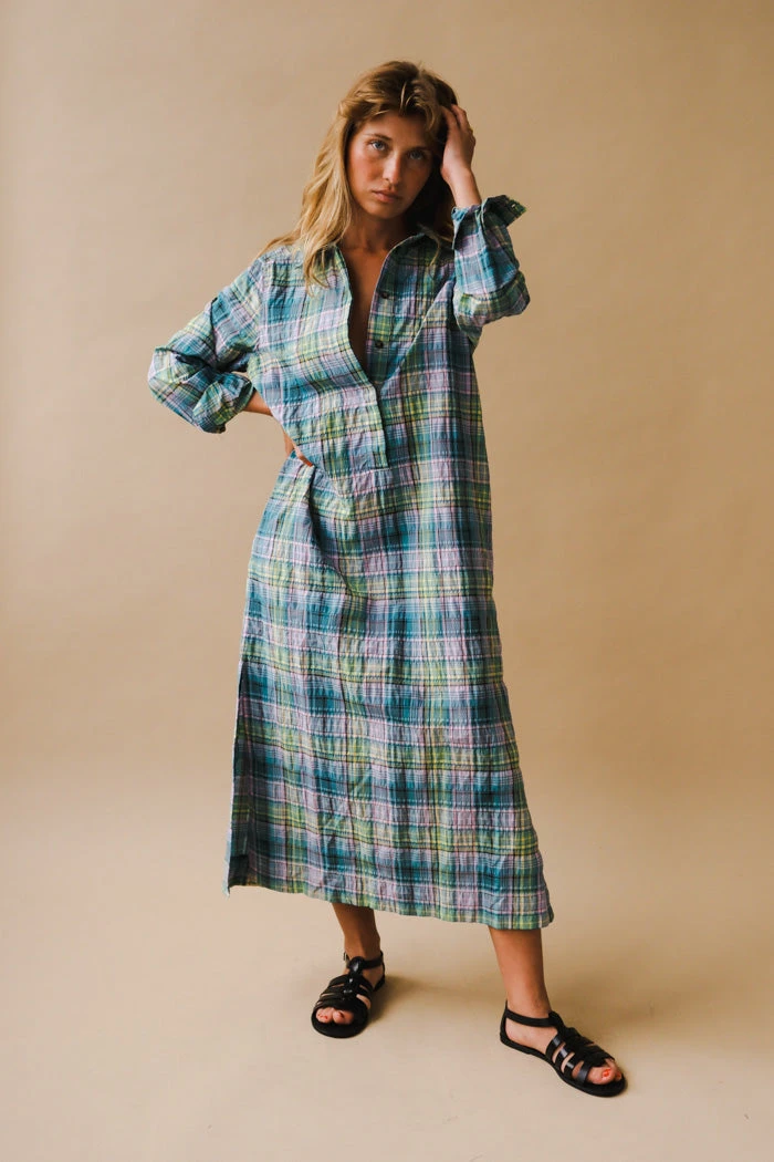 Ganni SEERSUCKER CHECK SHIRT DRESS 5 Ganni SEERSUCKER CHECK SHIRT DRESS - Image 3