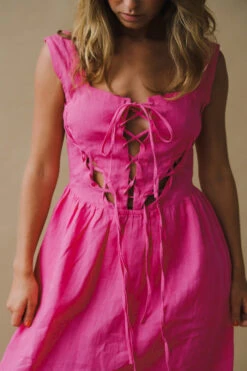 GYNETH LINEN DRESS -Fashion Clothing Store DSCF6374