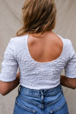 Ganni COTTON POPLIN O-NECK CROPPED SMOCK TOP -Fashion Clothing Store DSCF6726