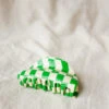 ASYMMETRICAL HAIR CLAW GREEN CHECK 2 ASYMMETRICAL HAIR CLAW GREEN CHECK -Fashion Clothing Store DSCF9076