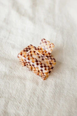SMALL SQUARE HAIR CLAW CHECKER BROWN
