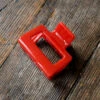 SMALL SQUARE HAIR CLAW TOMATO