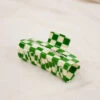 XL CHECKER HAIR CLAW GREEN & CREAM