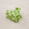 SMALL SQUARE HAIR CLAW CHECKER APPLE/CREAM -Fashion Clothing Store DSCF9565