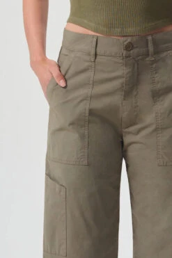 AGOLDE DARIA UTILITY PANT DUFFLE -Fashion Clothing Store Daria duffle green utility cargo trousers pant Agolde pipe and row