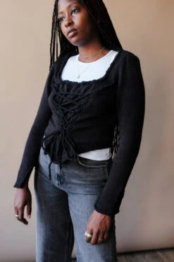 DORETA TOP -Fashion Clothing Store DoretaknitcorsettopblackTach pipeandrowDSCF9476