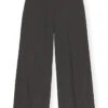 Ganni DRAPEY MELANGE MID WAIST PANTS