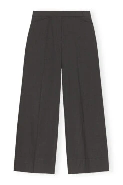 Ganni DRAPEY MELANGE MID WAIST PANTS