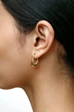 SMALL ELLIE HOOPS -Fashion Clothing Store Ellie small elongated hoops gold wolf circus pipe and row