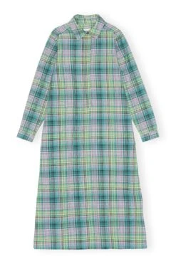 Ganni SEERSUCKER CHECK SHIRT DRESS 20 Ganni SEERSUCKER CHECK SHIRT DRESS -Fashion Clothing Store F7853 759 1 1