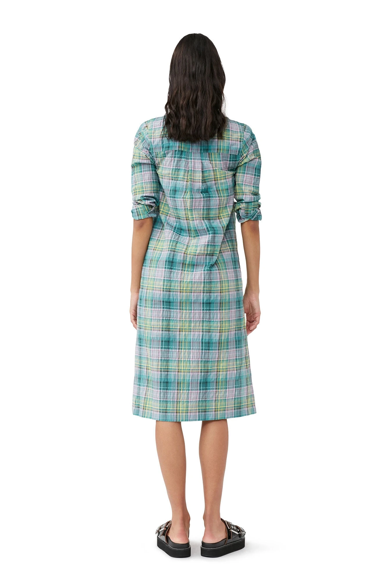 Ganni SEERSUCKER CHECK SHIRT DRESS 10 Ganni SEERSUCKER CHECK SHIRT DRESS - Image 8