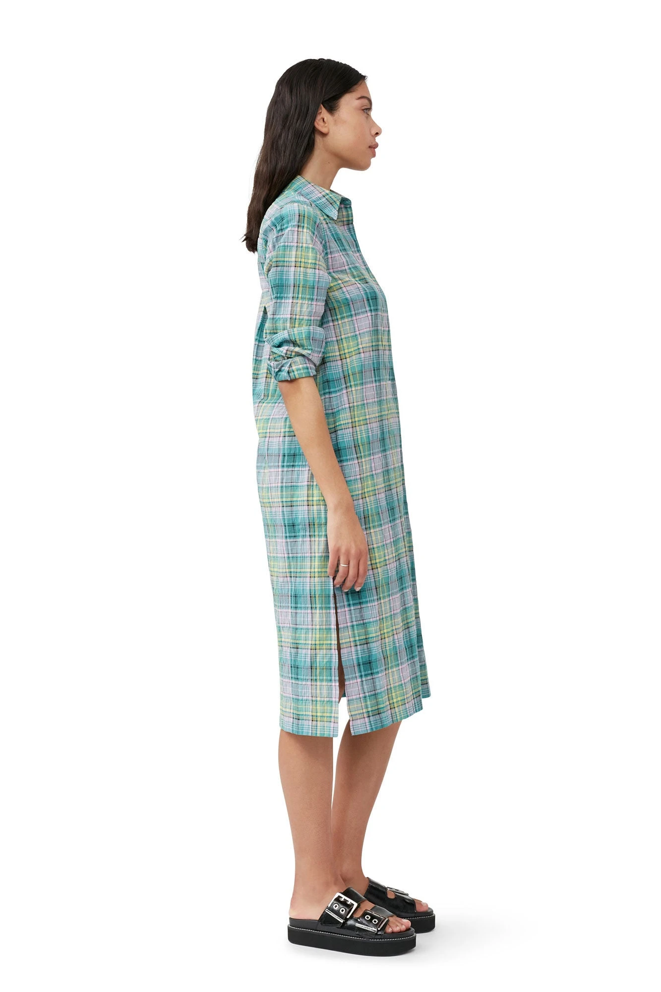 Ganni SEERSUCKER CHECK SHIRT DRESS 8 Ganni SEERSUCKER CHECK SHIRT DRESS - Image 6