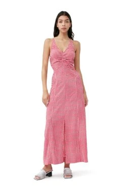 Ganni STRETCH SEERSUCKER MAXI DRESS 18 Ganni STRETCH SEERSUCKER MAXI DRESS -Fashion Clothing Store F7866 487 1