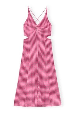Ganni STRETCH SEERSUCKER MAXI DRESS 22 Ganni STRETCH SEERSUCKER MAXI DRESS -Fashion Clothing Store F7866 487 1 1
