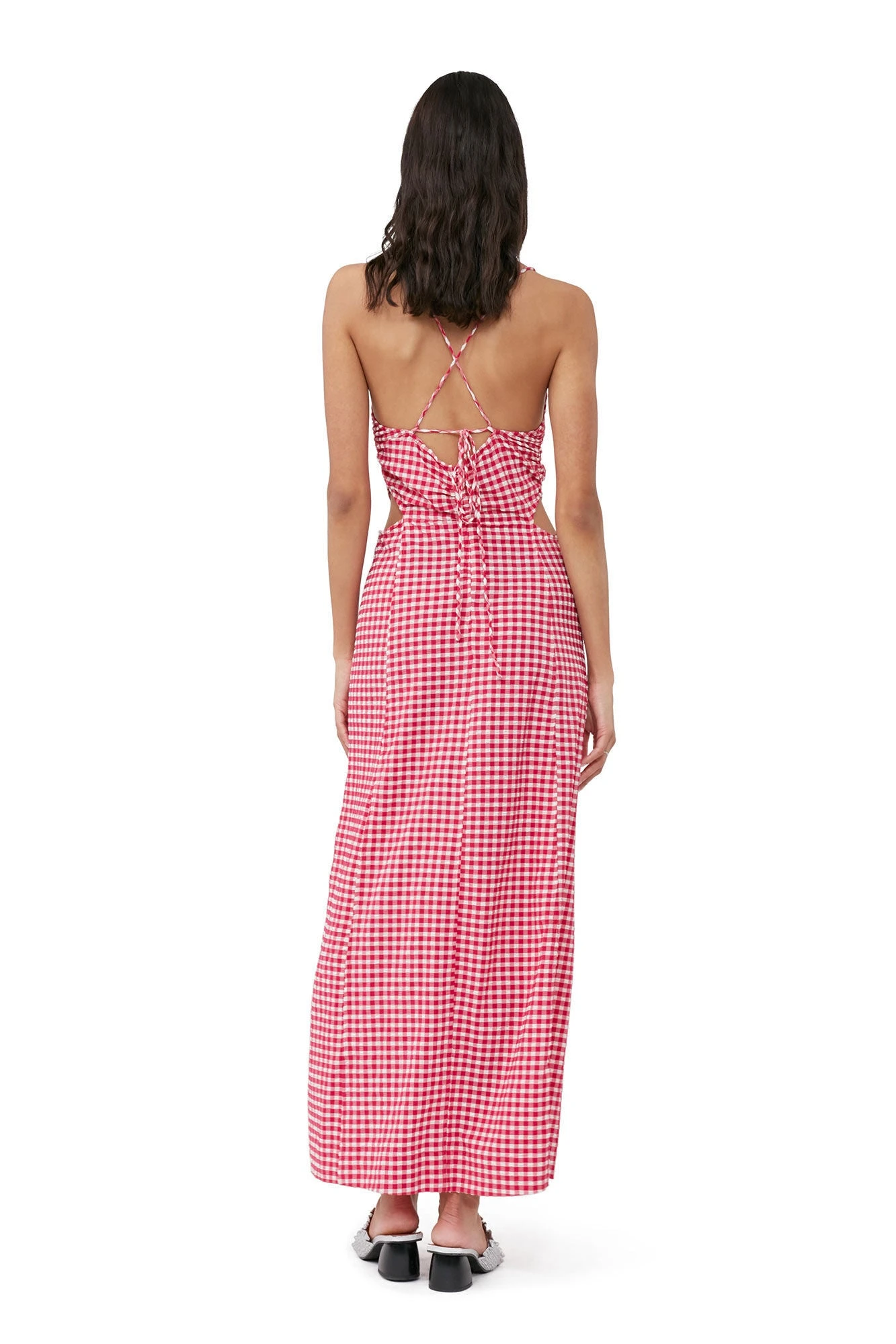Ganni STRETCH SEERSUCKER MAXI DRESS 10 Ganni STRETCH SEERSUCKER MAXI DRESS - Image 8