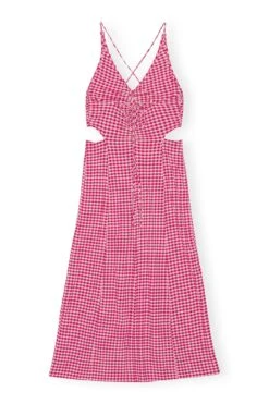 Ganni STRETCH SEERSUCKER MAXI DRESS 23 Ganni STRETCH SEERSUCKER MAXI DRESS -Fashion Clothing Store F7866 487 2 1