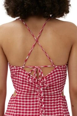 Ganni STRETCH SEERSUCKER MAXI DRESS 16 Ganni STRETCH SEERSUCKER MAXI DRESS -Fashion Clothing Store F7866 487 8