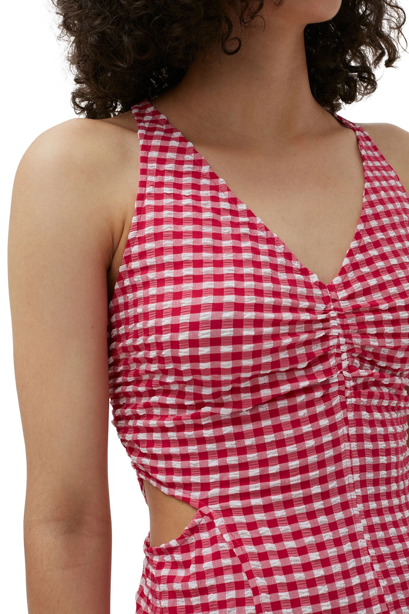 Ganni STRETCH SEERSUCKER MAXI DRESS 5 Ganni STRETCH SEERSUCKER MAXI DRESS - Image 3