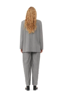 Ganni HERRINGBONE SUITING BOXY BLAZER 12 Ganni HERRINGBONE SUITING BOXY BLAZER -Fashion Clothing Store F8225 523 3