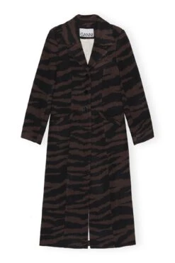 Ganni WOOL JACQUARD FITTED COAT 13 Ganni WOOL JACQUARD FITTED COAT -Fashion Clothing Store F8362 099 1 1