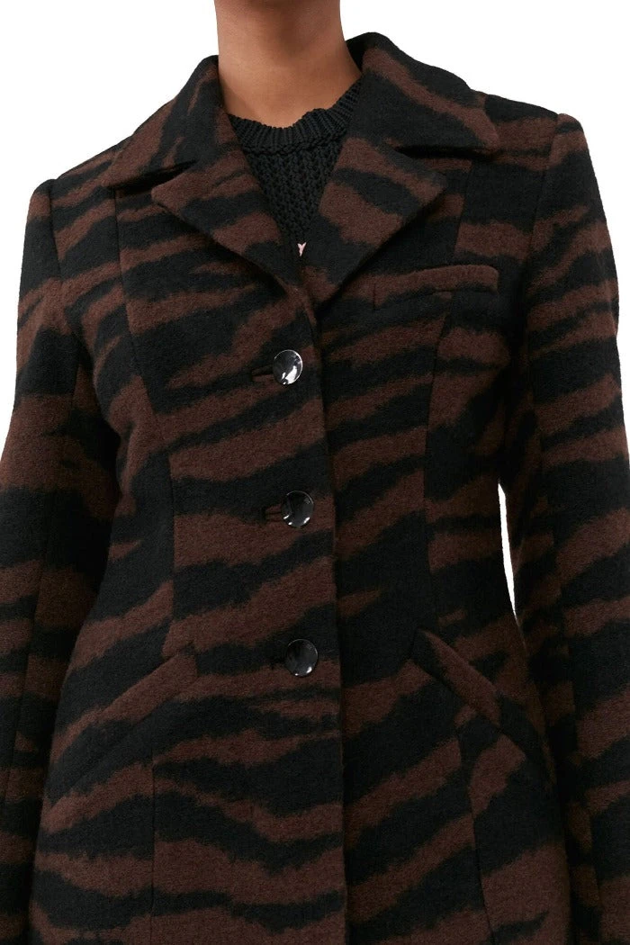 Ganni WOOL JACQUARD FITTED COAT 4 Ganni WOOL JACQUARD FITTED COAT - Image 2