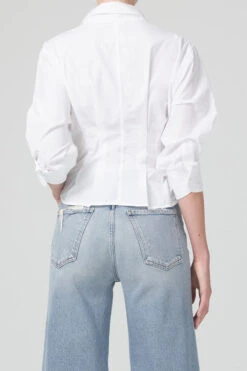 CITIZENS OF HUMANITY FRANCIS CORSET SHIRT WHITE -Fashion Clothing Store Francis corset button up shirt white Citizens of Humanity Pipe and Row