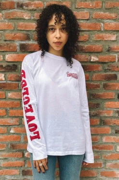 Ganni LIGHT JERSEY LAYERED LONG SLEEVE T-SHIRT