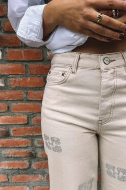 Ganni SPARKLE DENIM IZEY PANT 26, 27 13 Ganni SPARKLE DENIM IZEY PANT 26, 27 -Fashion Clothing Store IMG 0460