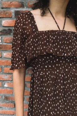 Ganni PLEATED GEORGETTE MIDI SMOCK DRESS -Fashion Clothing Store IMG 0536