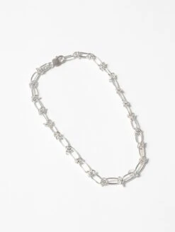 JORDAN NECKLACE 8 JORDAN NECKLACE -Fashion Clothing Store Jordan chainbarb wire necklace silver Wolf Circus Pipe and row