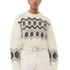 Ganni CHUNKY GRAPHIC WOOL CROPPED O-NECK 1 Ganni CHUNKY GRAPHIC WOOL CROPPED O-NECK -Fashion Clothing Store K2042 135 1