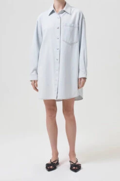 AGOLDE MAZIE DENIM SHIRT DRESS VAGUE