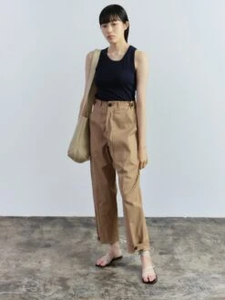 CROPPED WORKWEAR TROUSERS -Fashion Clothing Store MijeongPark SS2230758