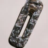 RESIN HAIR BARRETTE CUT OUT RECTANGLE -Fashion Clothing Store Rectangle cut out barrette grey multi 6599 Pipe and row
