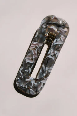 RESIN HAIR BARRETTE CUT OUT RECTANGLE