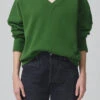 CITIZENS OF HUMANITY RONAN V NECK -Fashion Clothing Store Ronan V neck sweatshirt green citizens of hummanity Pipe and Row