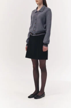 Dunst OPEN COLLAR BOUCLE KNIT CARDIGAN -Fashion Clothing Store UDSW3C104B1 B1 08.jpg 1673421315124