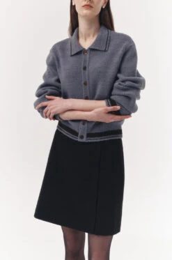 Dunst OPEN COLLAR BOUCLE KNIT CARDIGAN -Fashion Clothing Store UDSW3C104B1 B1 11.jpg 1673421315201