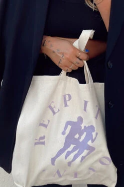 WINNERS CIRCLE TOTE -Fashion Clothing Store WinnercirclerunnerspurplecanvastoteKIMRCXPipeandrow