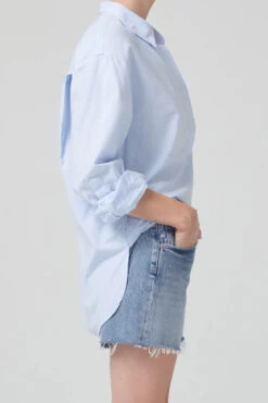 CITIZENS OF HUMANITY AAVE OVERSIZED CUFF SHIRT -Fashion Clothing Store aave oversized cuff button shirt oxford blue citizens Pipe and Row