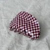 ASYMMETRICAL HAIR CLAW BURGUNDY CHECK